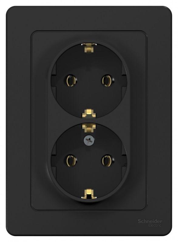 Розетка 2-м СП Blanca 16А IP20 250В с заземл. без защ. шторок антрацит — изображение 2