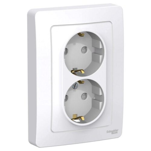 Розетка 2-м СП Blanca 16А IP20 250В с заземл. защ. шторки бел.