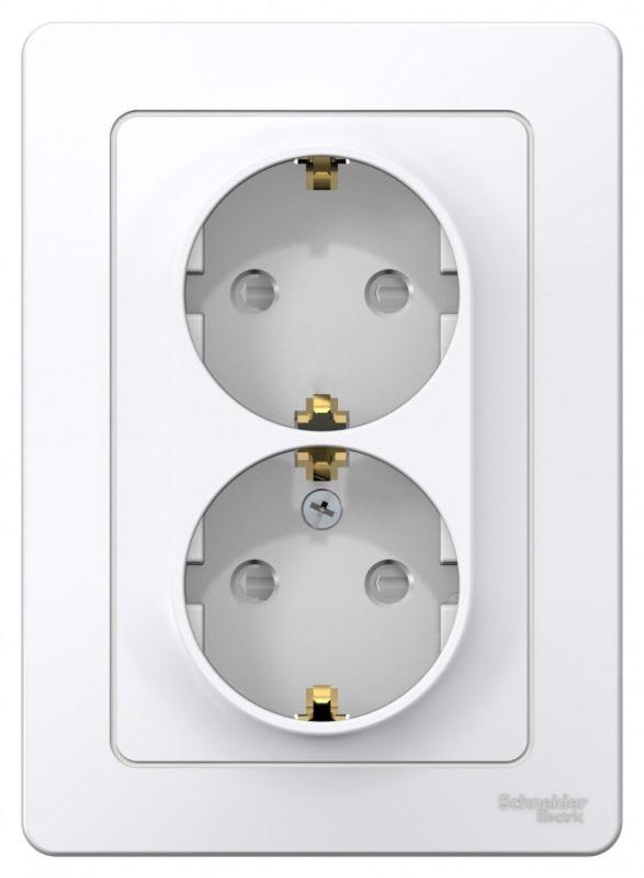 Розетка 2-м СП Blanca 16А IP20 250В с заземл. защ. шторки бел. — изображение 2