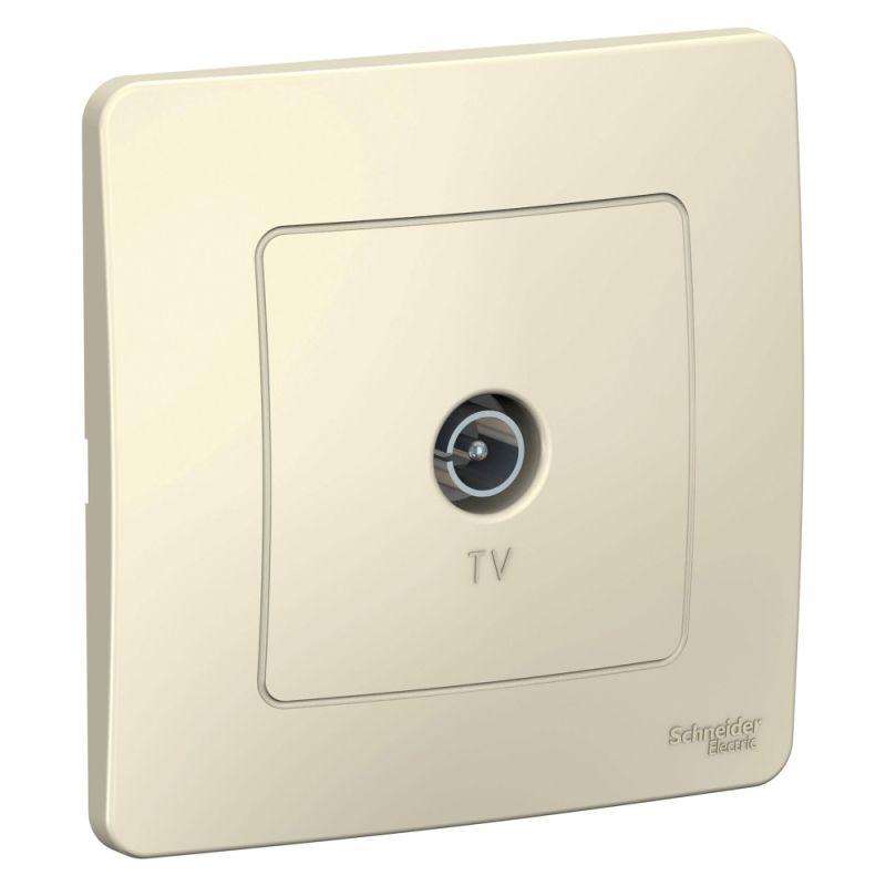 Розетка телевизионная TV СП Blanca коннектор молочн.