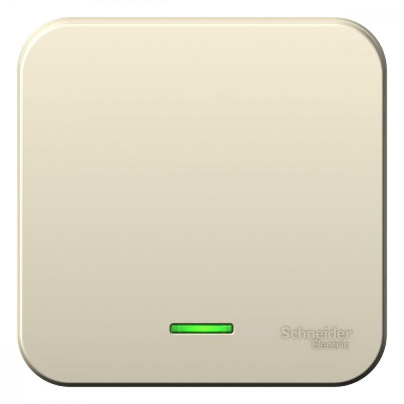 Выключатель 1-кл. ОП Blanca 10А IP20 (сх. 1) 250В с подсветкой с изолир. пластиной молочн.