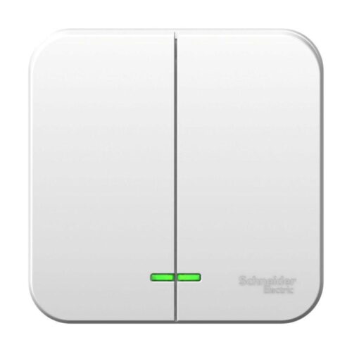 Выключатель 2-кл. ОП Blanca 10А IP20 (сх. 5) 250В с подсветкой с изолир. пластиной бел.