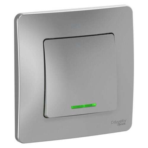 Выключатель 1-кл. СП Blanca 10А IP20 (сх. 1) 250В с подсветкой алюм.