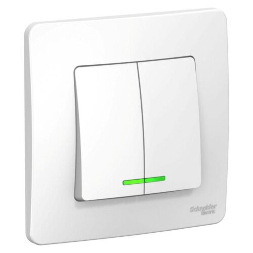 Выключатель 2-кл. СП Blanca 10А IP20 (сх. 5) 250В с подсветкой бел.