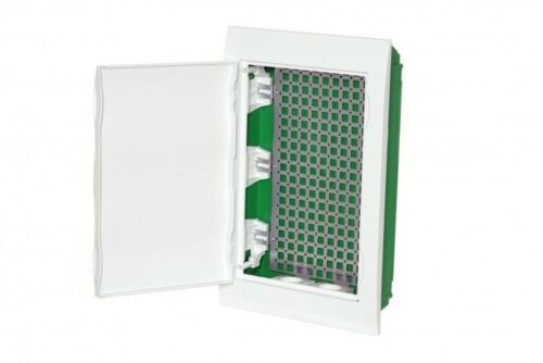Корпус встраиваемый Box IT 3 ряда 36мод. 2 розетки с бел. дверцей