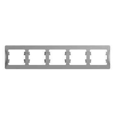 Рамка 5-м Glossa горизонт. алюм.