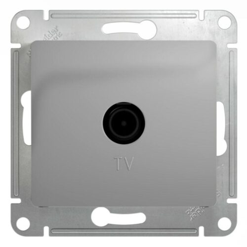 Розетка телевизионная проходная TV 1-м СП Glossa 4дБ механизм алюм.