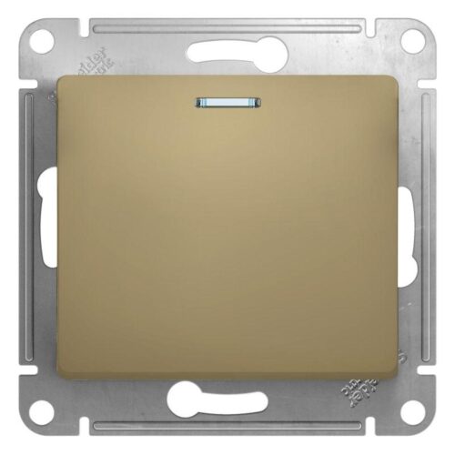 Выключатель 1-кл. СП Glossa 10А IP20 (сх. 1а) 10AX с подсветкой механизм титан