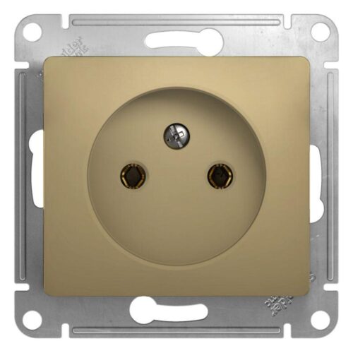 Розетка 1-м СП Glossa 16А IP20 без заземл. механизм титан