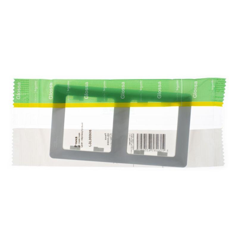 Рамка 2-м Glossa вертикал. перламутр