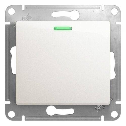 Выключатель 1-кл. СП Glossa 10А IP20 (сх. 1а) 10AX с подсветкой механизм перламутр.