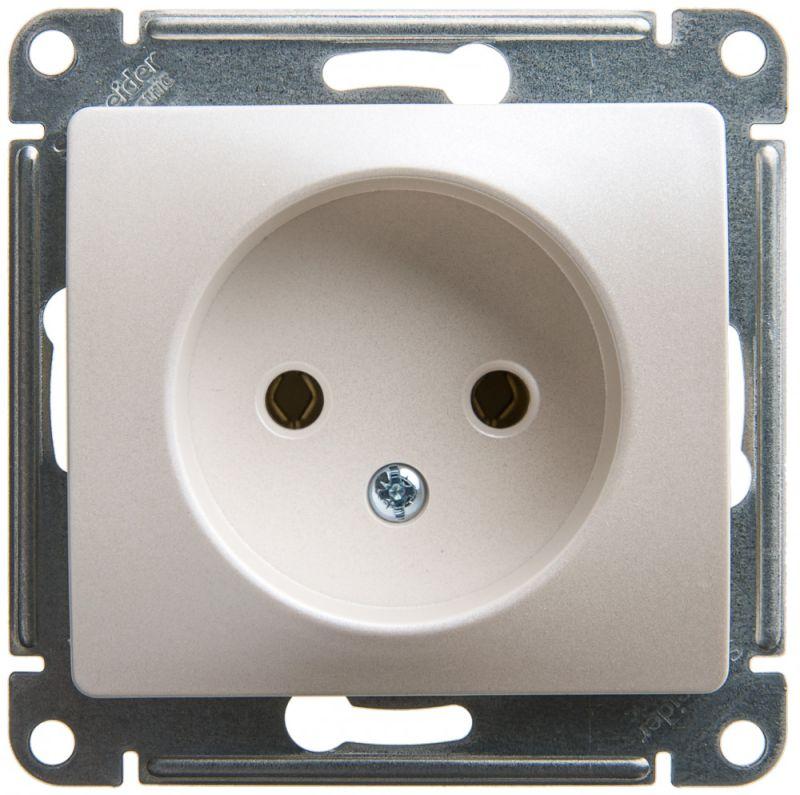 Розетка 1-м СП Glossa 16А IP20 250В без заземл. механизм перламутр. — изображение 2