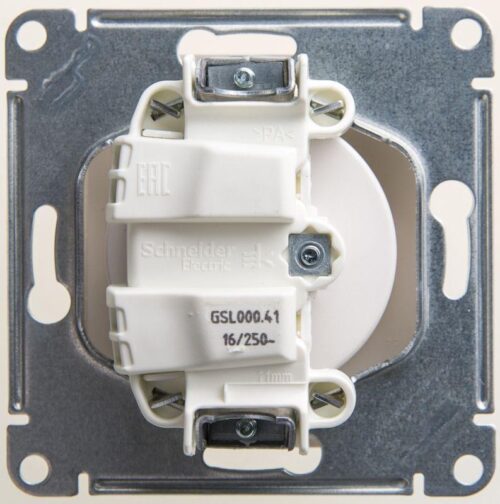 Розетка 1-м СП Glossa 16А IP20 250В без заземл. механизм перламутр.