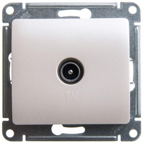 Розетка телевизионная одиночная TV 1-м СП Glossa 1дБ механизм перламутр