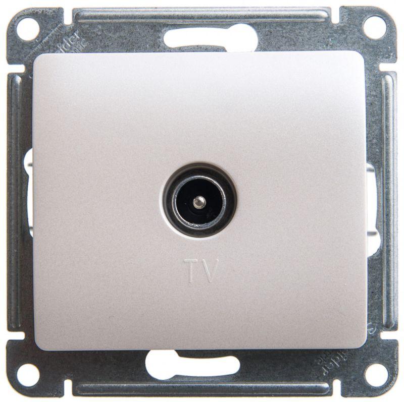 Розетка телевизионная одиночная TV 1-м СП Glossa 1дБ механизм перламутр