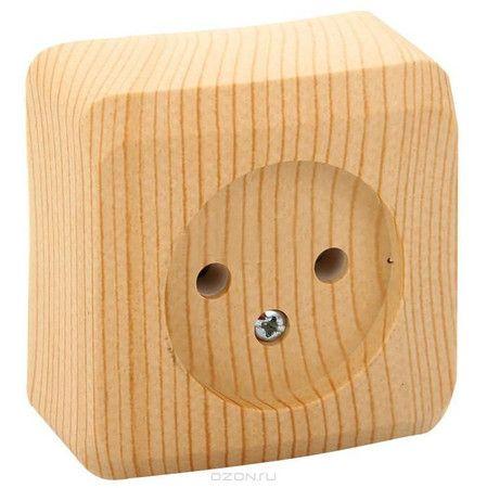 Розетка 1-м ОП Этюд Дача 16А IP20 250В без заземл. без защ. шторок сосна