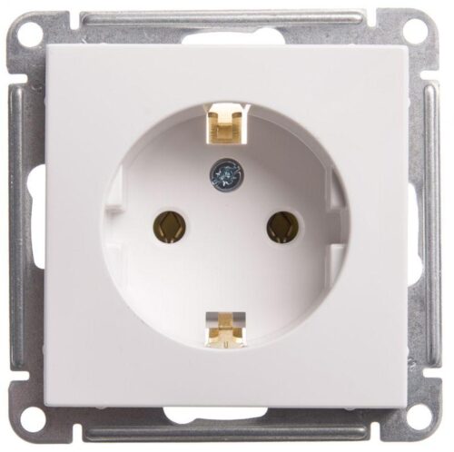 Розетка 1-м СП W59 16А IP20 с заземл. без защ. шторок механизм бел.