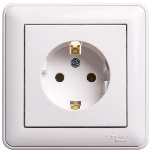 Розетка 1-м СП W59 16А IP20 с заземл. без защ. шторок бел.