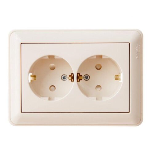Розетка 2-м СП W59 16А IP20 с заземл. защ. шторки в сборе сл. кость