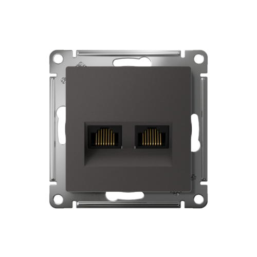 Розетка компьютерная 2-м AtlasDesign RJ45+RJ45 кат.5E механизм базальт SE