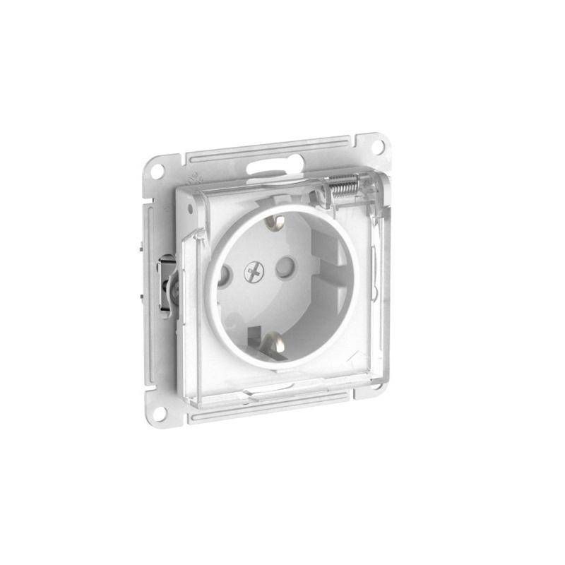 Розетка AtlasDesign Aqua 16А IP44 с заземл. защ. шторки с прозр. крышкой быстрозажим. клем. механизм бел. SE — изображение 3
