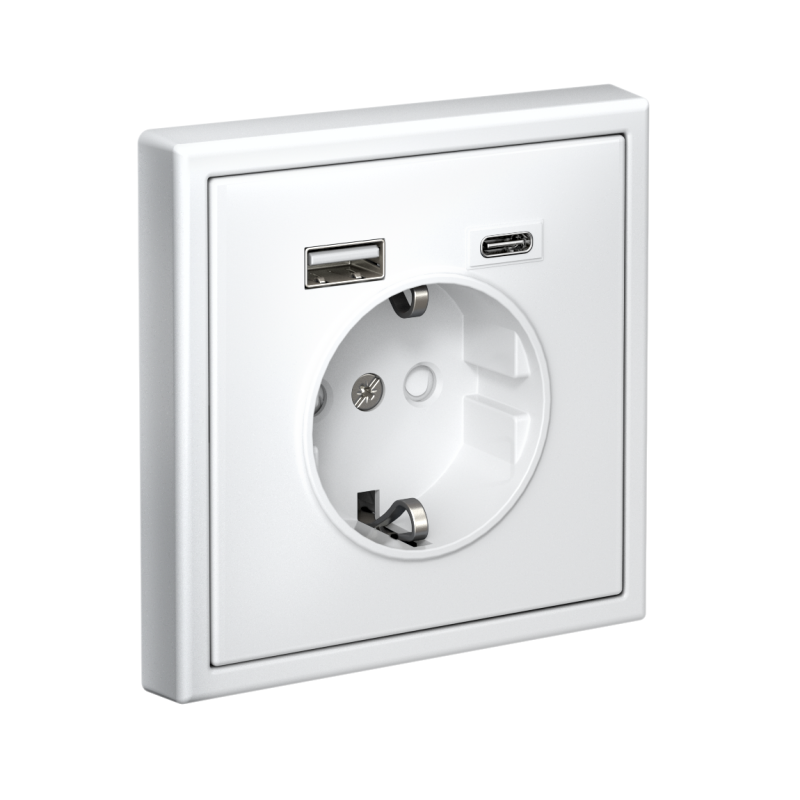 Розетка ArtGallery 16А с 2-мя заряд. устройствами USB A+C 5В/2.4А/3А 2х5В/1.5А механизм бел. SE — изображение 2