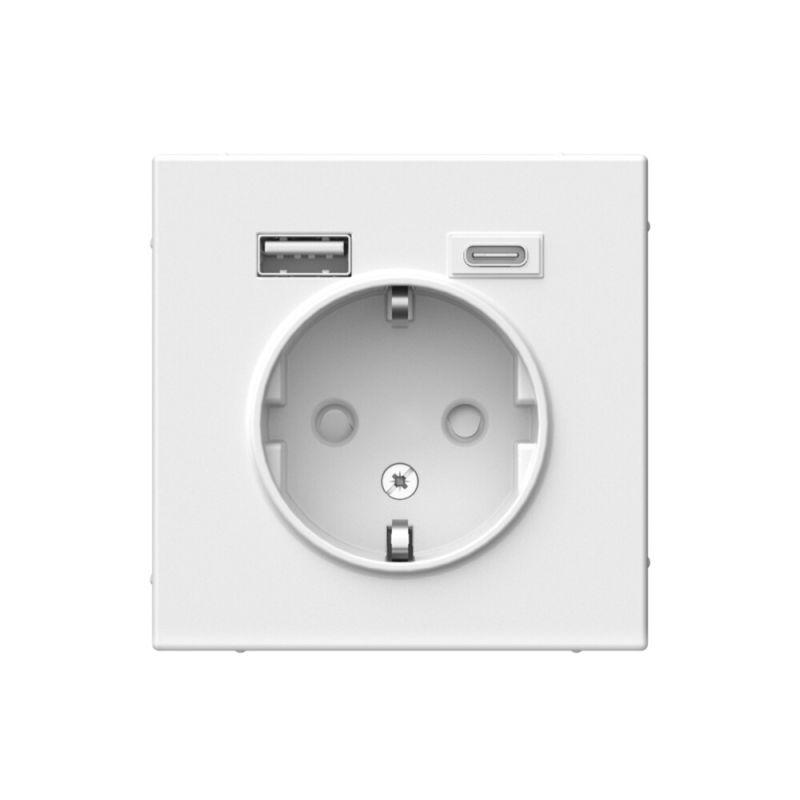 Розетка ArtGallery 16А с 2-мя заряд. устройствами USB A+C 5В/2.4А/3А 2х5В/1.5А механизм бел. SE — изображение 4