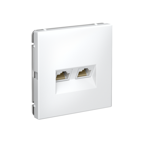 Розетка компьютерная 2-м ArtGallery RJ45 + RJ45 кат.5E механизм бел. SE