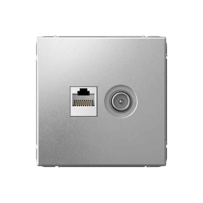 Розетка компьютерная + телевизионная 2-м СП ArtGallery RJ45 кат.5E + TV механизм алюм. SE — изображение 2