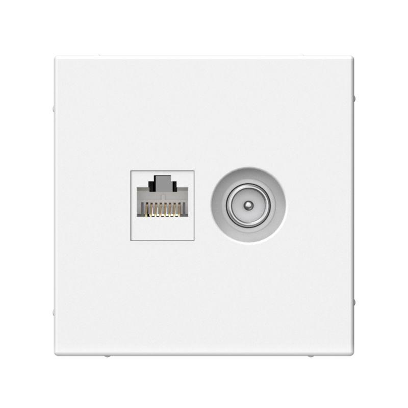 Розетка компьютерная + телевизионная 2-м СП ArtGallery RJ45 кат.5E + TV механизм лотос SE — изображение 2