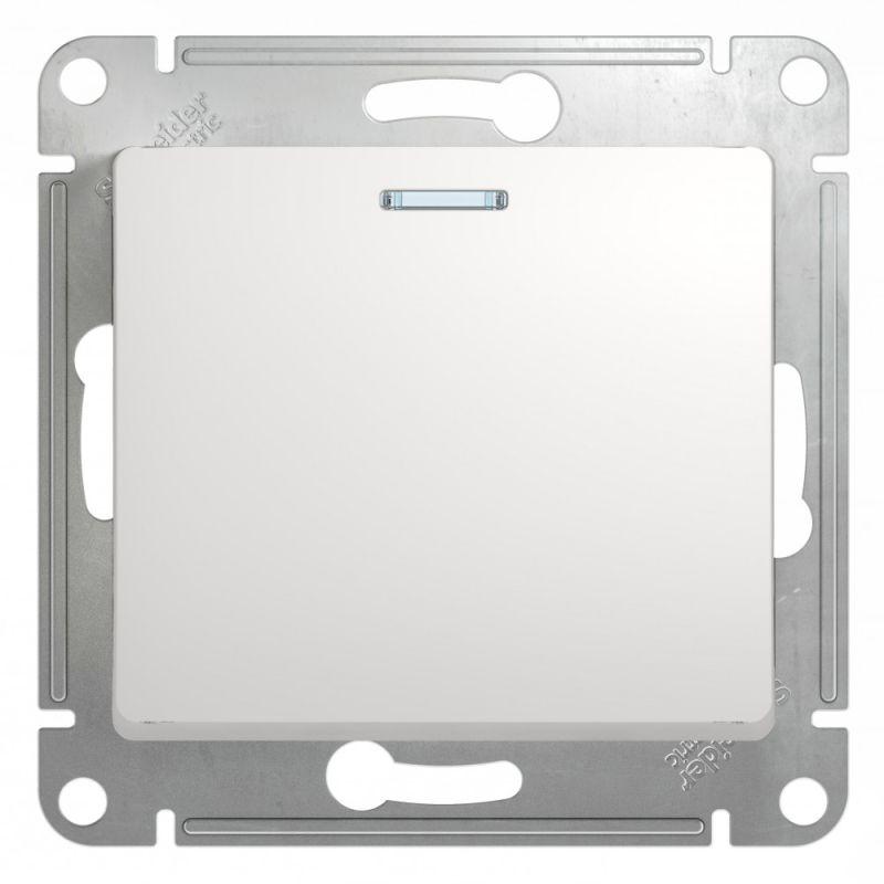 Выключатель 1-кл. СП Glossa 10А IP20 10AX с подсветкой механизм бел. SE — изображение 2