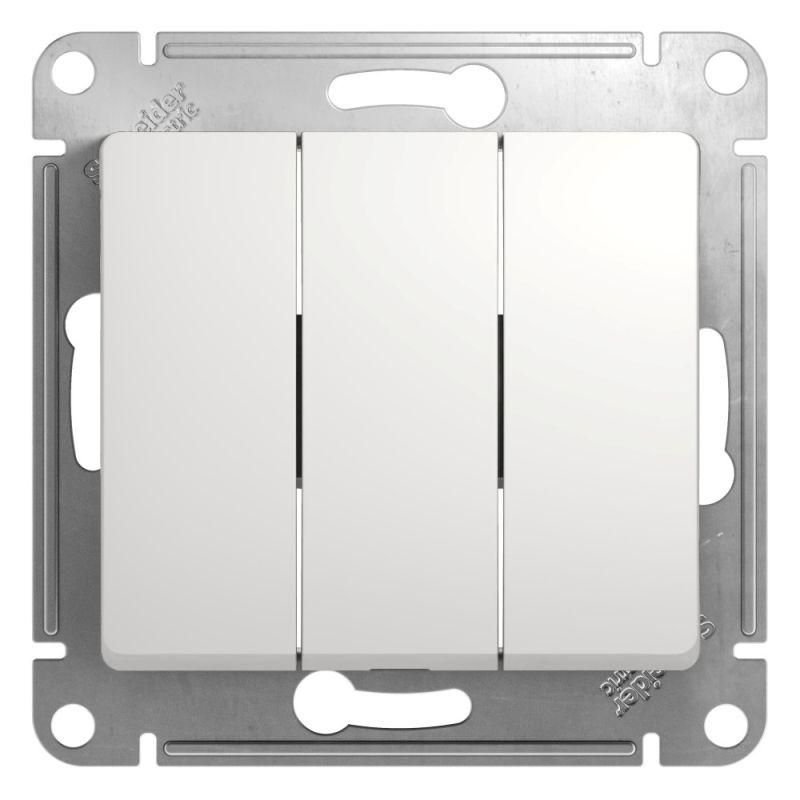 Выключатель 3-кл. СП Glossa 10А IP20 10AX механизм бел. SE — изображение 2