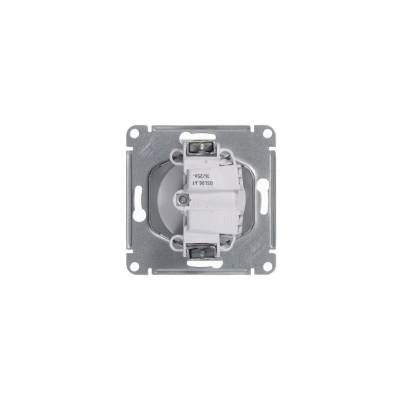 Розетка 1-м СП Glossa 16А IP20 без заземл. механизм бел. SE — изображение 8