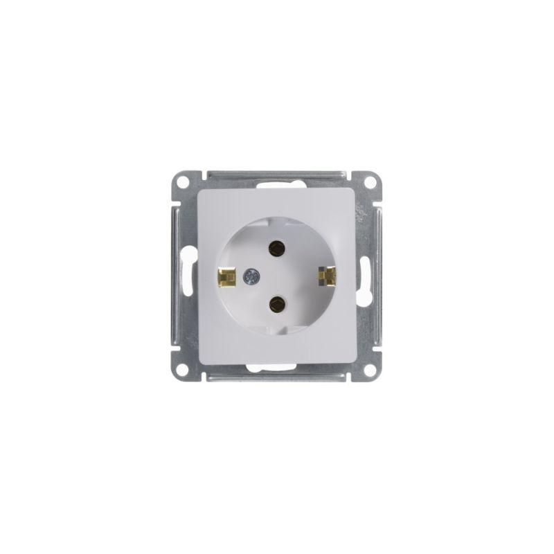 Розетка 1-м СП Glossa 16А IP20 с заземл. механизм бел. SE — изображение 4
