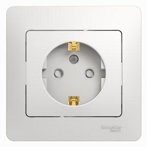 Розетка 1-м СП Glossa 16А IP20 с заземл. защ. шторки в сборе бел. SE — изображение 6