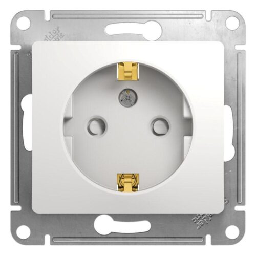 Розетка 1-м СП Glossa 16А IP20 с заземл. защ. шторки механизм бел. SE