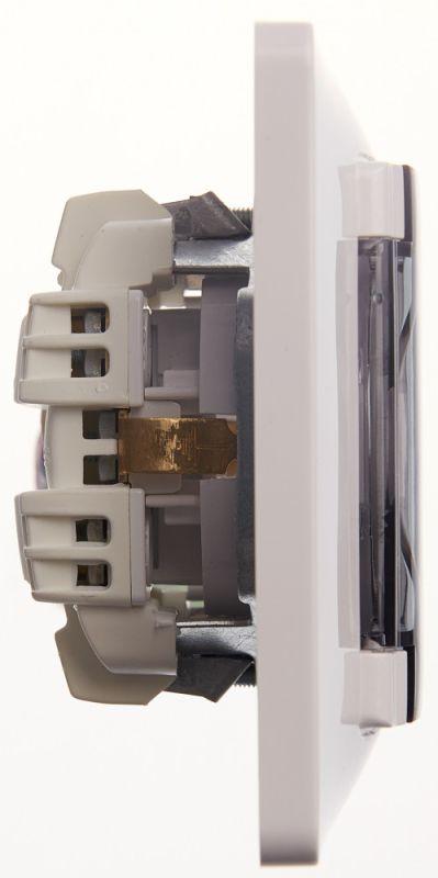 Розетка 1-м СП Glossa 16А IP44 с заземл. защ. шторки с крышкой в сборе бел. SE — изображение 6