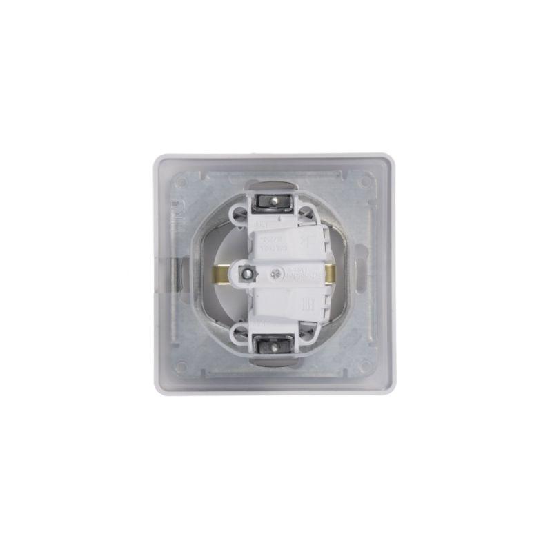 Розетка 1-м СП Glossa 16А IP44 с заземл. защ. шторки с крышкой в сборе бел. SE — изображение 7