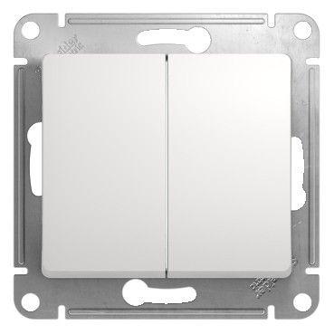 Переключатель проходной 2-кл. СП Glossa 10А IP20 10AX механизм бел. SE