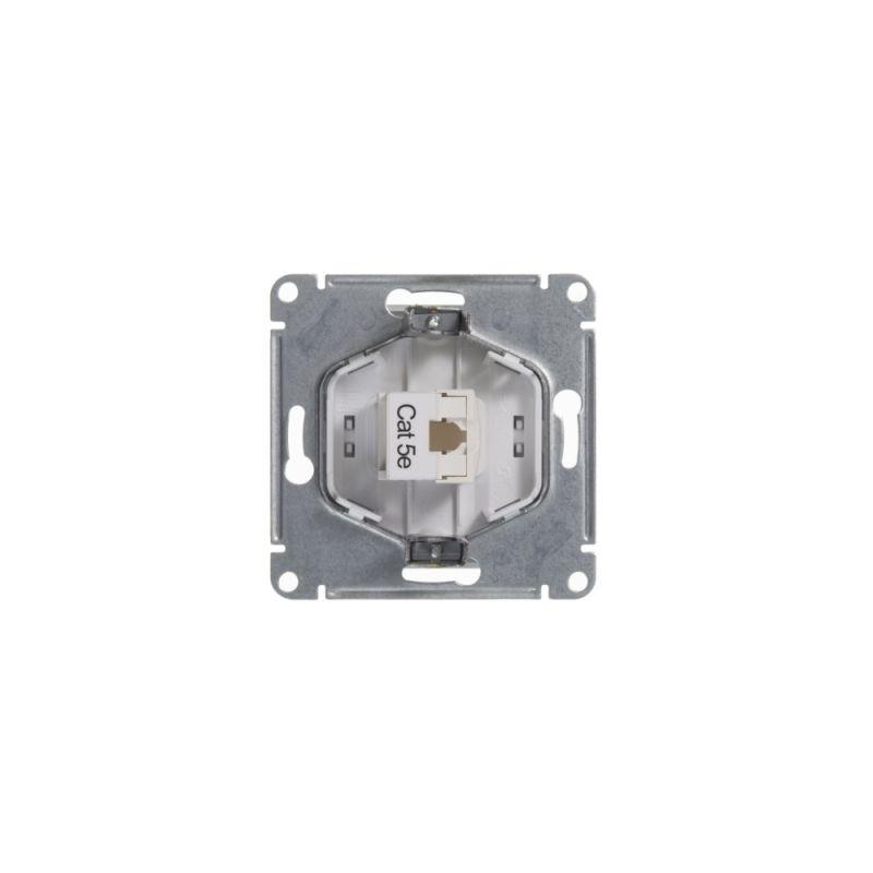 Розетка компьютерная 1-м СП Glossa RJ45 кат.5E механизм бел. SE — изображение 2