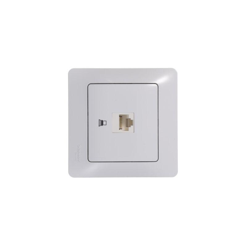 Розетка компьютерная 1-м СП Glossa RJ45 кат.5E механизм бел. SE — изображение 4
