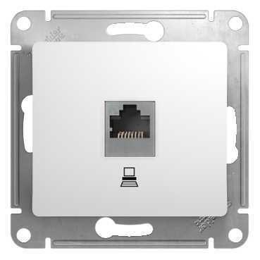 Розетка компьютерная 1-м СП Glossa RJ45 кат.5E механизм бел. SE — изображение 7