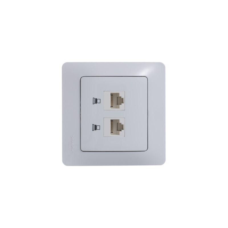 Розетка компьютерная 2-м Glossa RJ45 кат.5E механизм бел. SE — изображение 5
