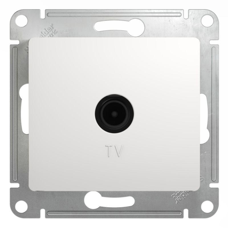 Розетка телевизионная проходная TV 1-м СП Glossa 4дБ механизм бел. SE