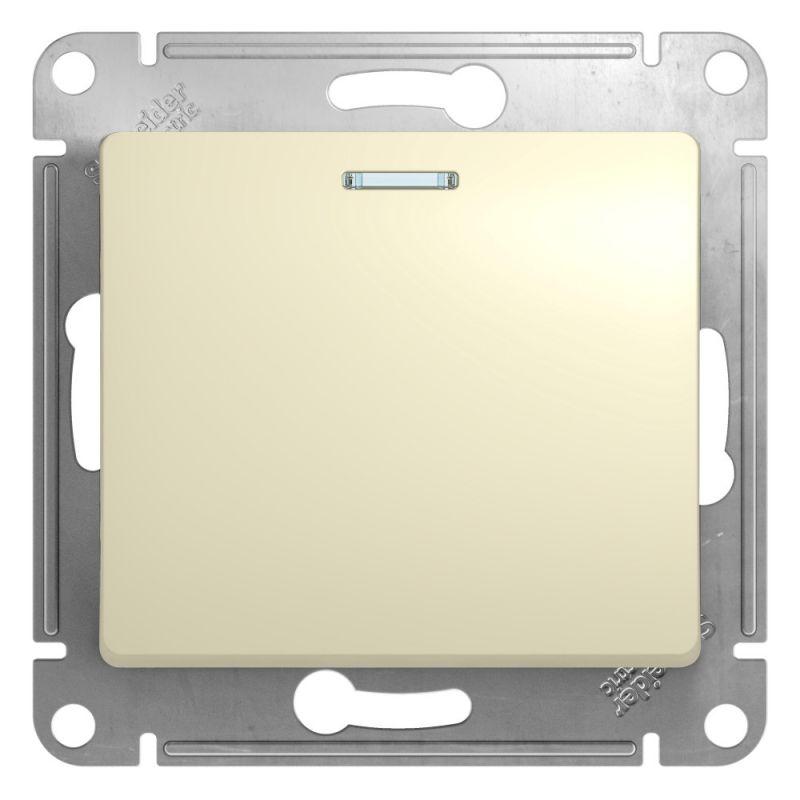 Выключатель 1-кл. СП Glossa 10А IP20 10AX с подсветкой механизм беж. SE — изображение 2