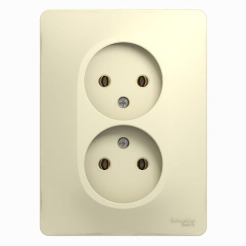 Розетка 2-м СП Glossa 16А IP20 без заземл. беж. SE