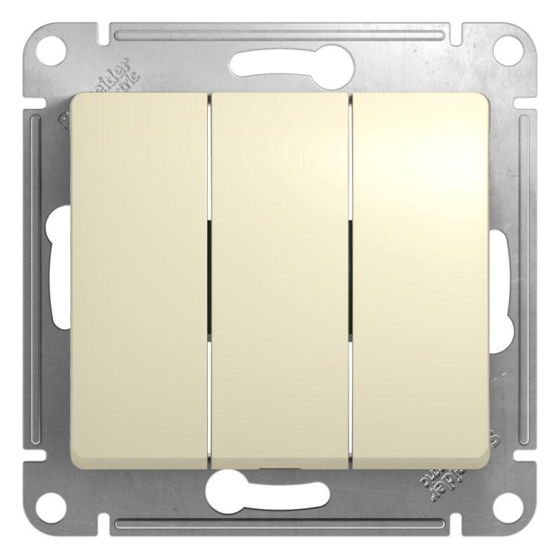 Выключатель 3-кл. СП Glossa 10А IP20 10AX механизм беж. SE