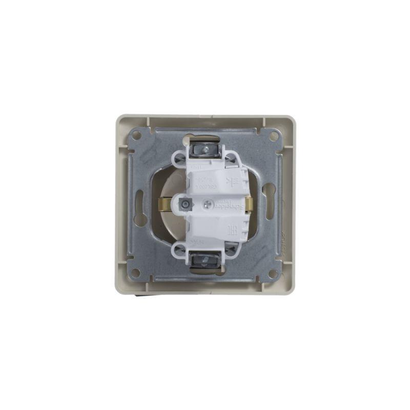Розетка 1-м СП Glossa 16А IP20 с заземл. в сборе беж. SE — изображение 3