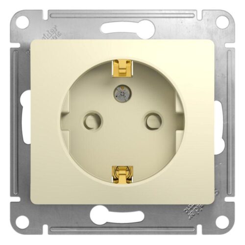 Розетка 1-м СП Glossa 16А IP20 с заземл. защ. шторки механизм беж. SE