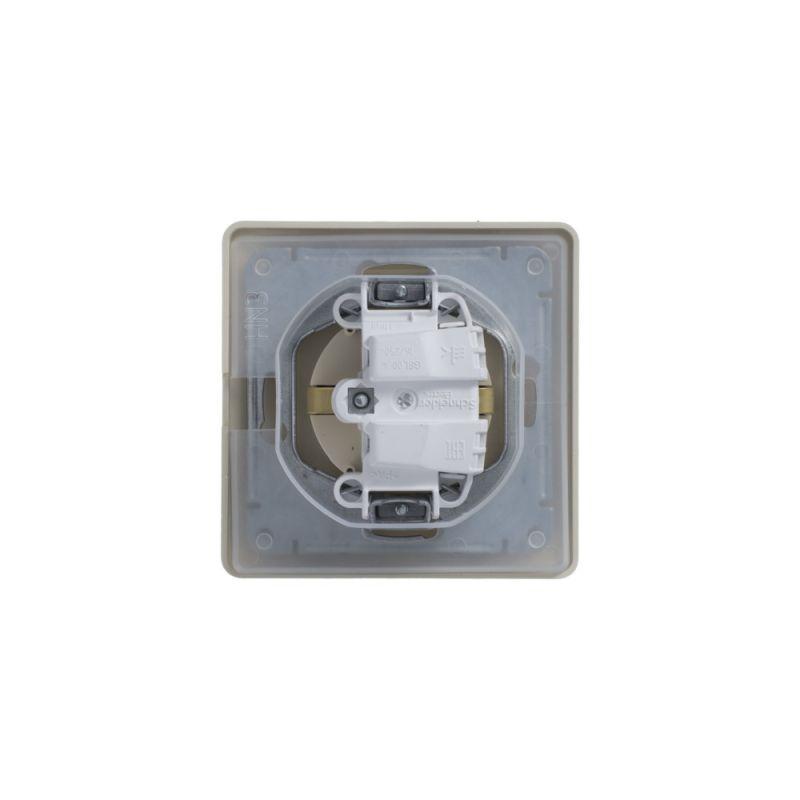 Розетка 1-м СП Glossa 16А IP44 с заземл. защ. шторки с крышкой в сборе беж. SE — изображение 7